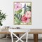 Hibiscus and Hummingbird I by Paxton Parker 18-in. W x 24-in. H. Canvas Wall Art Print Framed in Natural